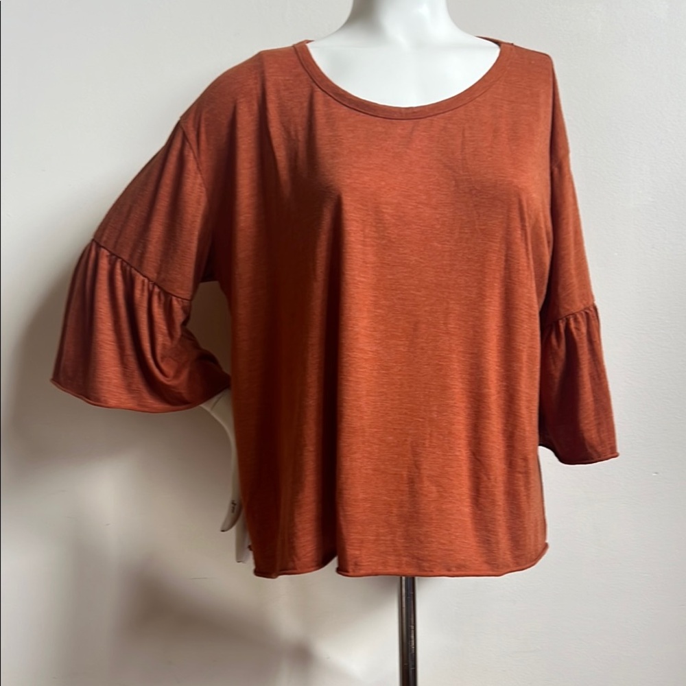 NATURAL LIFE Orange Bell Sleeve Blouse